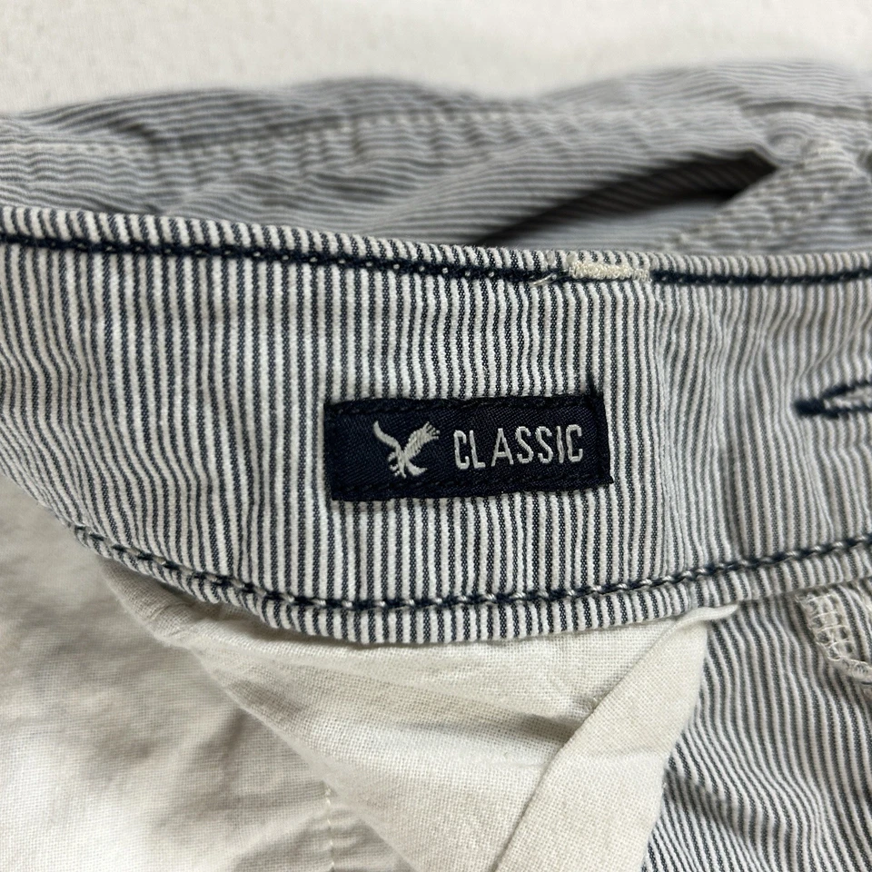 American Eagle 经典斜纹短裤男式 32 条纹休闲工装口袋 AEO — 第 4/4 张图片