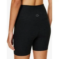 Beyond Yoga Spacedye Keep Pace High-Rise Bike Shorts Darkest Night Black Size S 