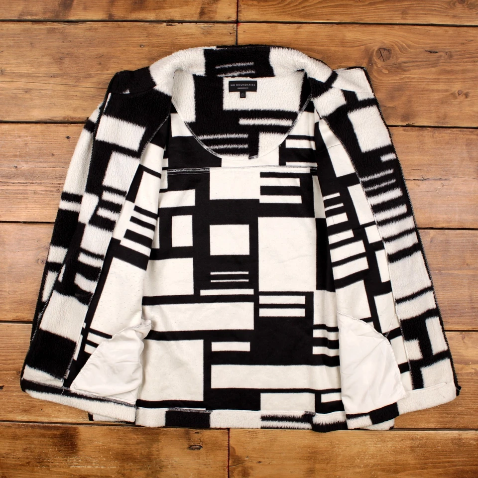 Chaqueta cortavientos No Boundaries 2XL bloque de color polar geométrico negro Foto 4 de 4