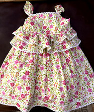 Tommy Bahama Girl 100 Cotton Floral Tiered Dress size 3T Eyelet Trim Lined b9