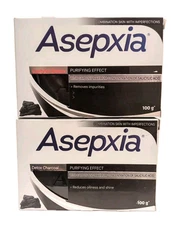ASEPXIA CHARCOAL DETOX ACNE FIGHTING SOAP 2 BARS of 100g  