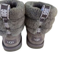 Ugg Kids Quilted Fluff Shearling Short Gray Boots Barely Worn Size 5