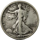 1918-D Denver Walking Liberty Half Dollar 50C Very Fine VF+