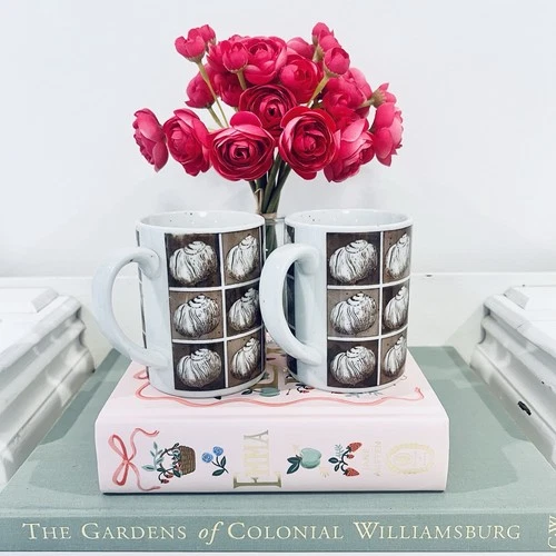 Set of 2 White Brown Seashell Coffee Mugs Otagiri Speckled Inside Beach MCM Vtg