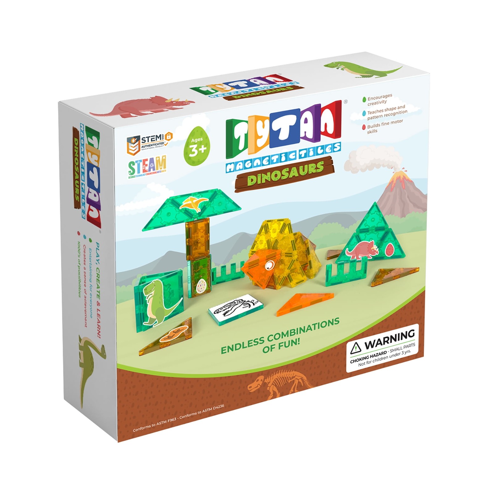 НАБОР СТРОИТЕЛЬНЫХ БЛОКОВ TYTAN INTERNATIONAL TYTAN MAGNETIC TILES ДИНОЗАВРЫ ИЗ 60 ЧАСТЕЙ