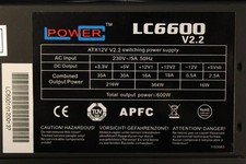 LC-Power LC6600 V2.2 Super Silent Black 600 W alimentatore ATX 600 Watt #157402
