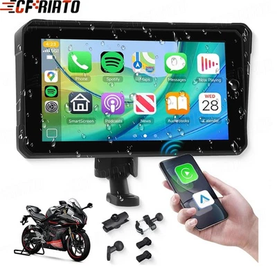 CFRIATO 6 inch Portable Wireless Carplay Waterproof IPS Touch Screen BT For Motorcycle