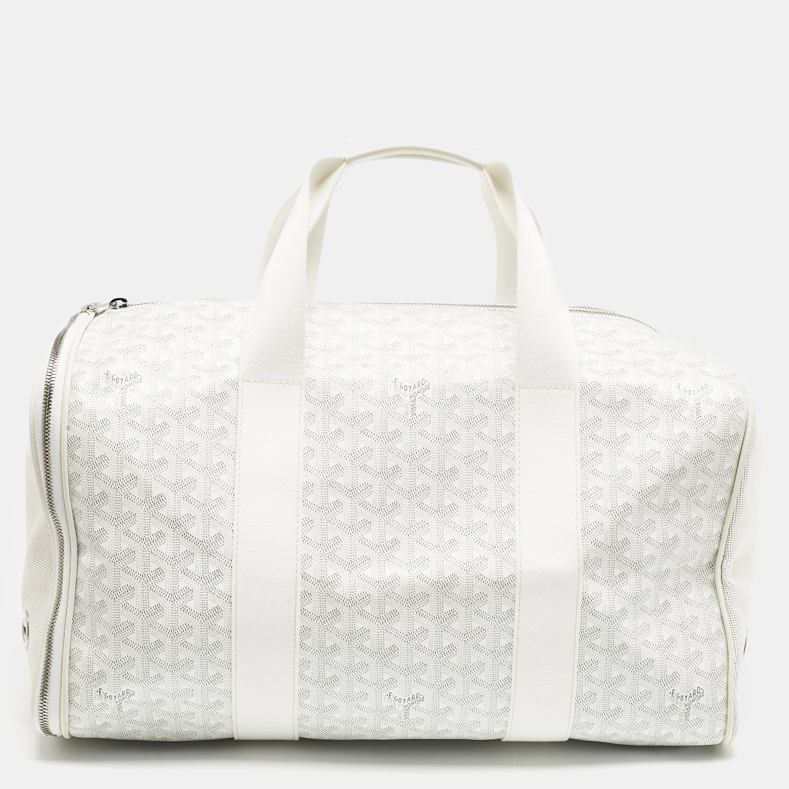 Goyard White Goyardine Coated Canvas and Mesh Voltigeur Pet Carrier