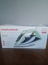Morphy Richards Steam Flow 2400W Turbo Steam Iron Green and White