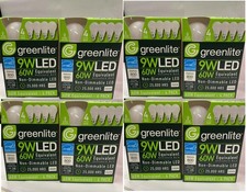 8 X 4Pack Greenlite 9W LED 60W non-Dimmable 25,000 Hours Energy Star Light Bulbs