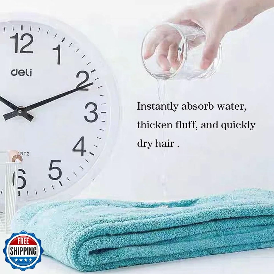 Toalla de microfibra de doble capa AGKXHDEC, turbantes capilares para cabello húmedo, tiburón secado Foto 4 de 4