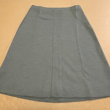 Vintage Alfred Dunner Gray Knit A-Line Midi Skirt Minimalist Sz 14 Retro 70s 80s