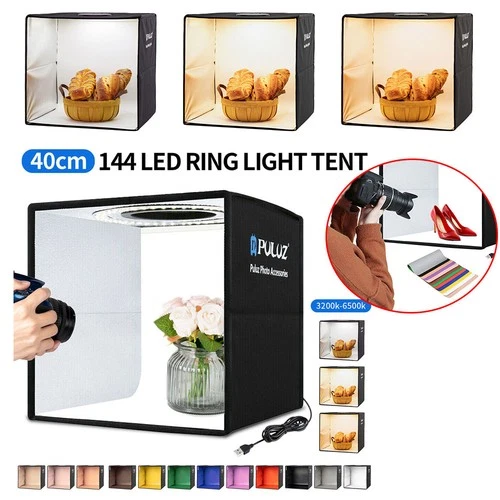 40x40cm 16" /10" PULUZ Portable LED Photo Light Box Tent Studio Photography UK