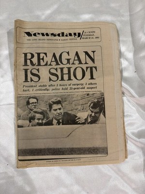 News day, Long Island, newspaper RONALD REAGAN IS SHOT 