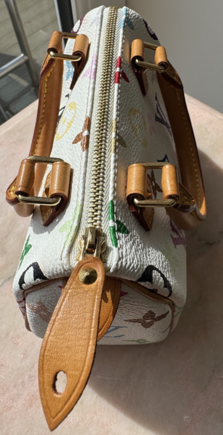 Louis Vuitton Takashi Murakami White Monogram Multicolor Nano Speedy HandBag box image 7