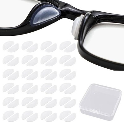 24 Paar Silikon Nasenpads für Brillen Selbstklebend Anti Rutsch Pad Brillenpads