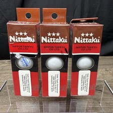  3 NOS Vintage Nittaku Table Tennis Ping Pong Balls 9 Balls 3-Star Premium