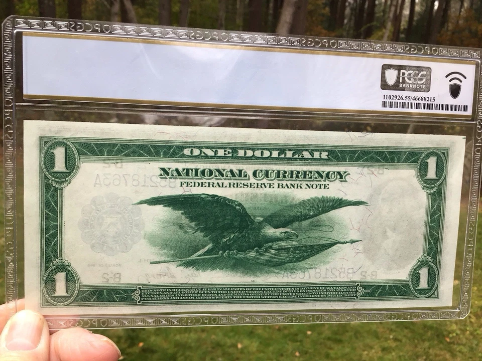 1918 $ 1 Federal Reserve Bank Note New York Fr.712 Teehee,Burke,Hendricks,Strong - Image 2 of 4