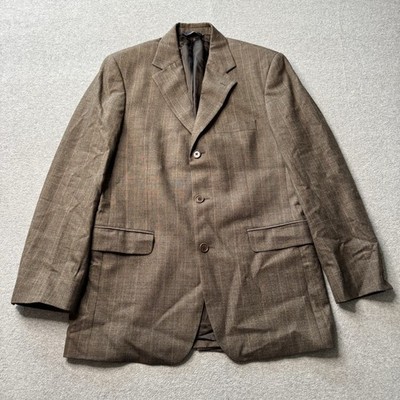 Brooks Brothers 346 Stretch Blazer Mens 39R Brown 3 Button Formal Wool Business