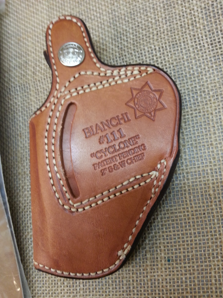 Bianchi 111 Cyclone Holster For S&W N-Frame 4" Revolver | Right Hand, Plain Tan Leather - View #4