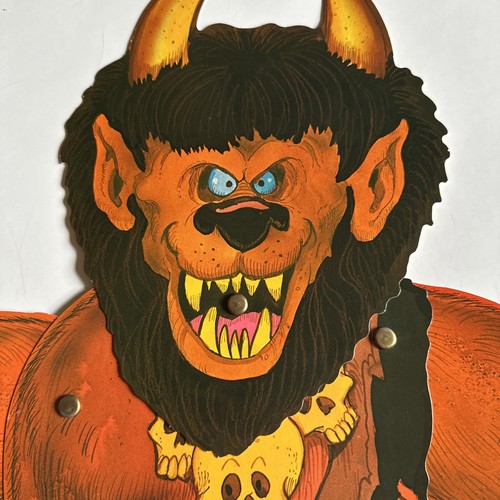 Vintage 26” Halloween Die Cut Jointed Horned Troll Monster With Ax 1970’s - Picture 2 of 4