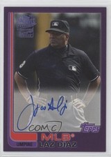2019 Topps Archives Fan Favorite 1982 Design Purple 43/150 Laz Diaz Auto 7i2