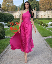 MANGO BLOGGER FAVE!!! women's Magenta Cut Out Midi Dress NWT