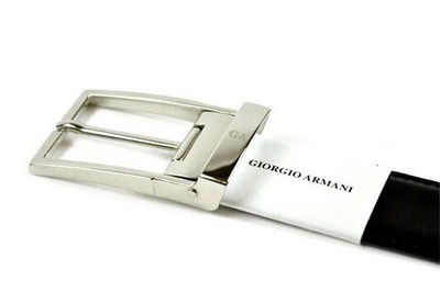 GIORGIO ARMANI-Leather Belt  (BLK/BRN) Length 42'' MAX , W 1-3/8''(3.5cm) ref 5200