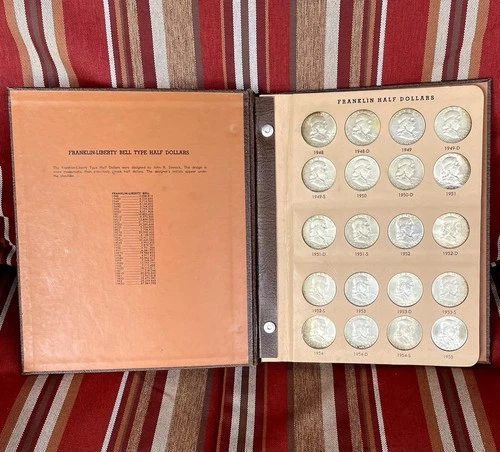 Franklin Half Dollars 1948-1963🔥Complete 38 Silver Coin Set🔥w/ Dansco Album
