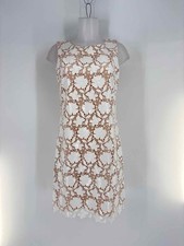 Size 10 Alice + Olivia Black Leather Lace Dress