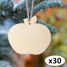 30x Unfinished Wooden Ornaments Wood Cutouts with Ropes Wood Chips Tags Wood