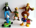 Vintage Action Figures TMNT Ace Duck, Revv Dinosaur, Smurfette, Robin Hood