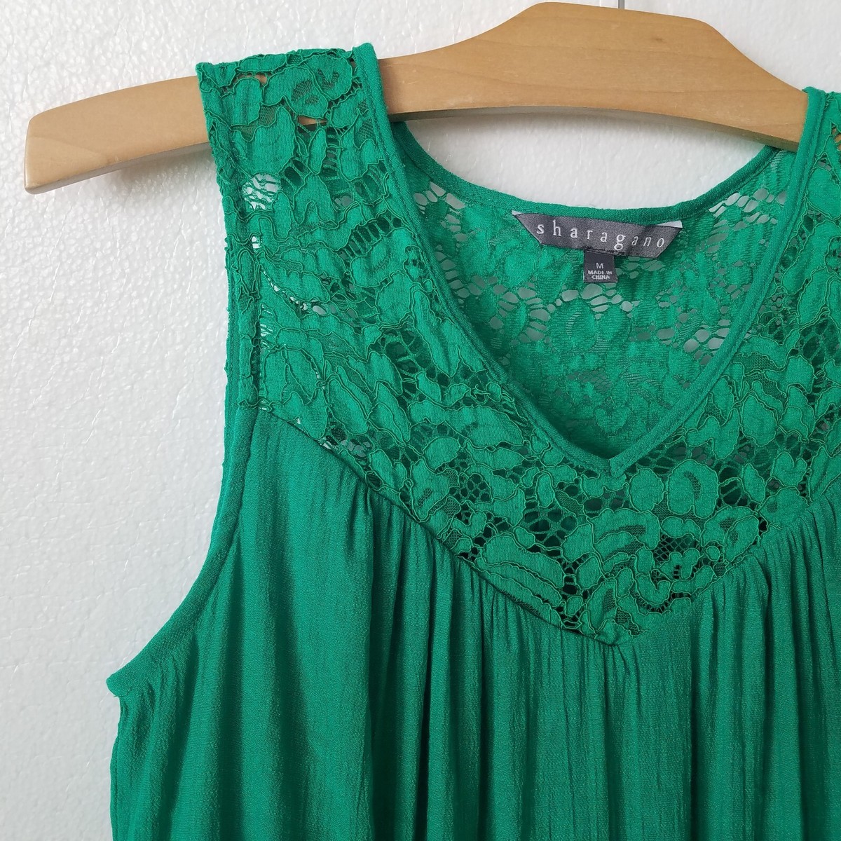 sharagano green dress Sharagano