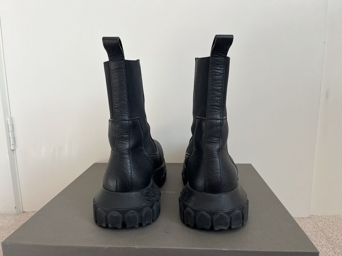 Rick Owens Black Beatle Bozo Tractor Leather Size 41 with Rick Owens Black Beatle Bozo Tractor Leather Size 41 with