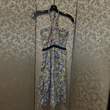 Anthropologie Viola Multi-Color PIXEL PASTEL Parade Halter Dress Size 4