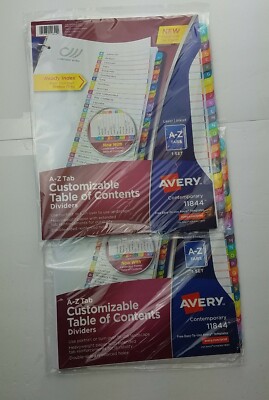 R Two Avery Customizable Table of Contents Dividers, A-Z Tab