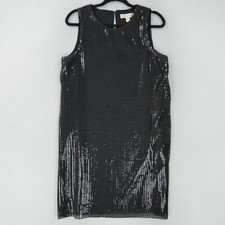 Michael Kors Dress Womens 12 Black All Over Sequin Cocktail Party Shift NEW
