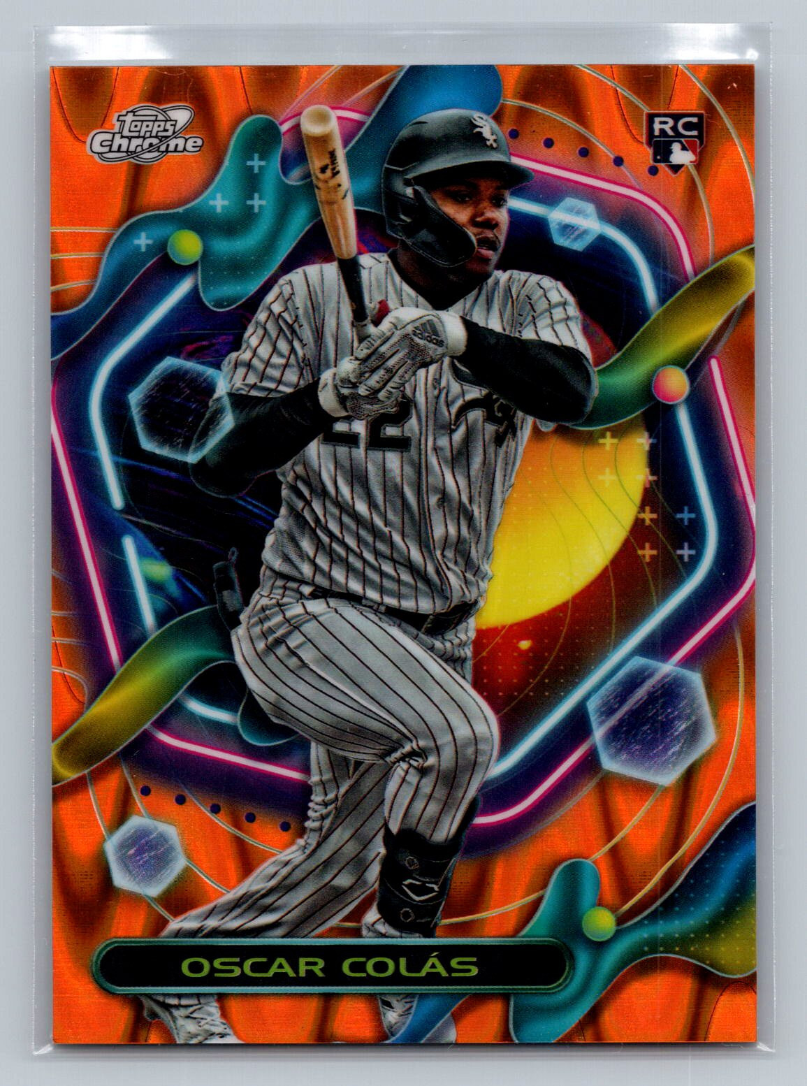 2023 Topps Cosmic Chrome Oscar Colas Orange Galactic Refractor Rookie RC #/25