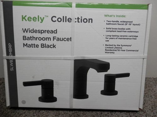 SYMMONS WIDESPREAD BATHROOM FAUCET MATTE BLACK OR CHROME (8"-16" LAYOUT) - Picture 3 of 8