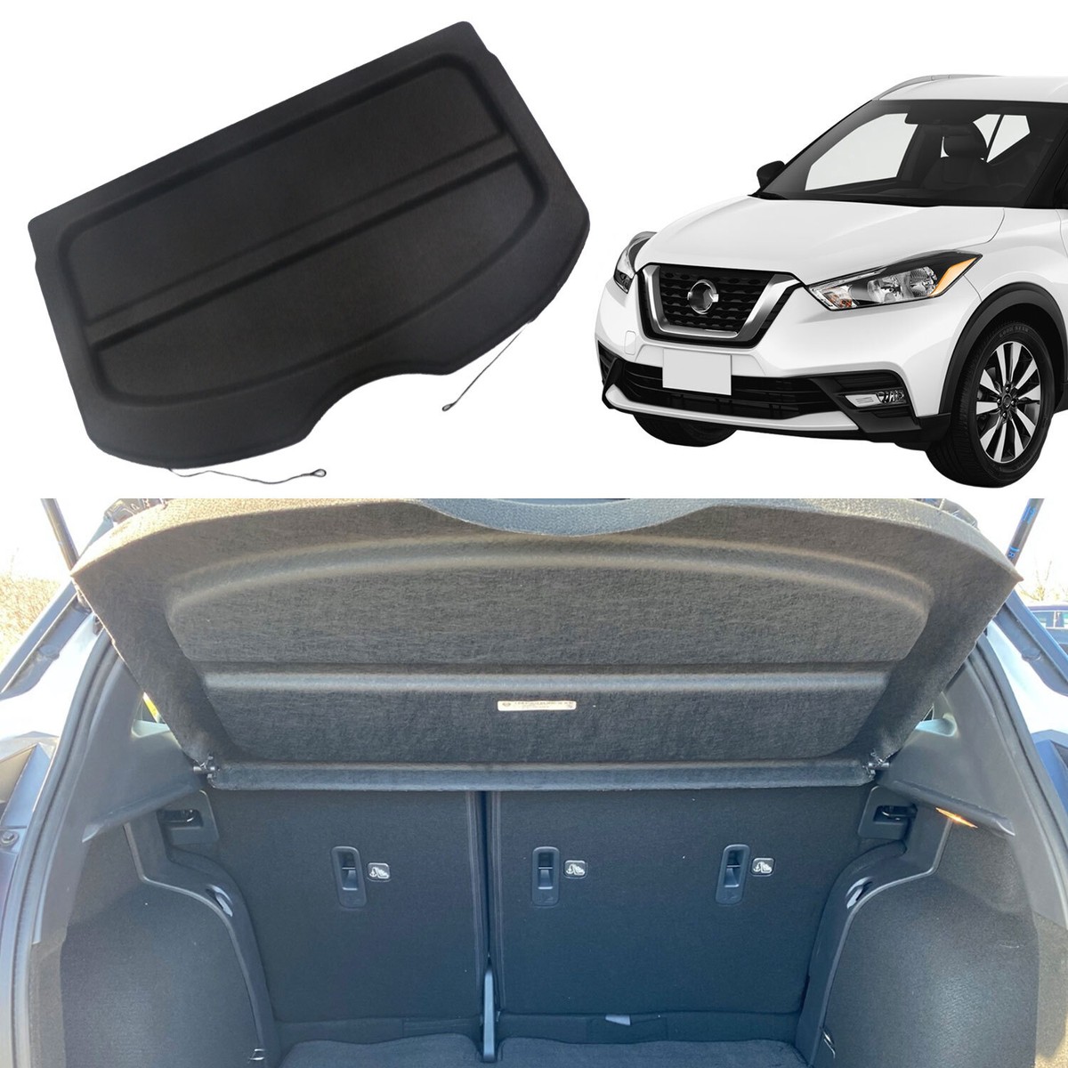 Cargo Cover For Nissan Kicks 2018-2024 Accessories Rear Trunk