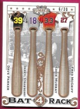 2022 Leaf Lumber Baseball PARKER / STRAWBERRY / MURRAY / MCGRIFF 4 Bat Rack 6/30