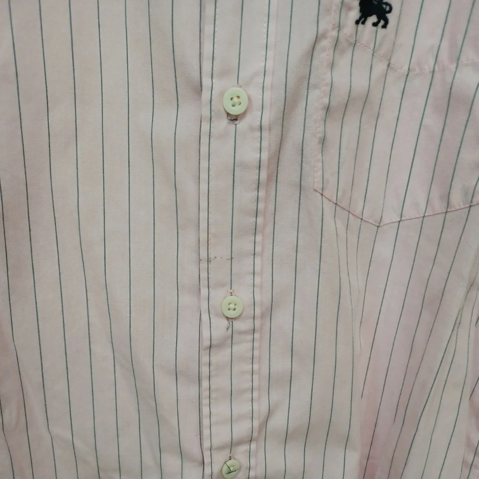 Camisa de vestir grande con botones de manga larga rosa azul marino antiguo para niños Foto 3 de 4