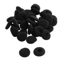 17mm Dia Sponge Replacement Headphone Earphone Ear Pad Tip Cover Black 38pcs