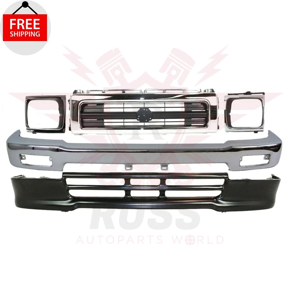 New Front Bumper Valance Grille Headlight Door 5PCS Fits 1992-1995 Toyota Pickup Foto 3 de 4