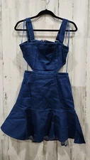 UNIQUE VINTAGE Blue Indigo Denim Cutout Adjustable Mini Dress Size MEDIUM**NWT**