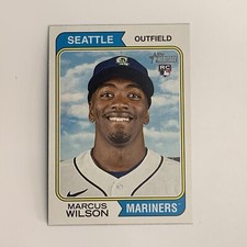 2023 Topps Heritage Baseball Card #79 Marcus Wilson Rookie Mariners. rookie card picture