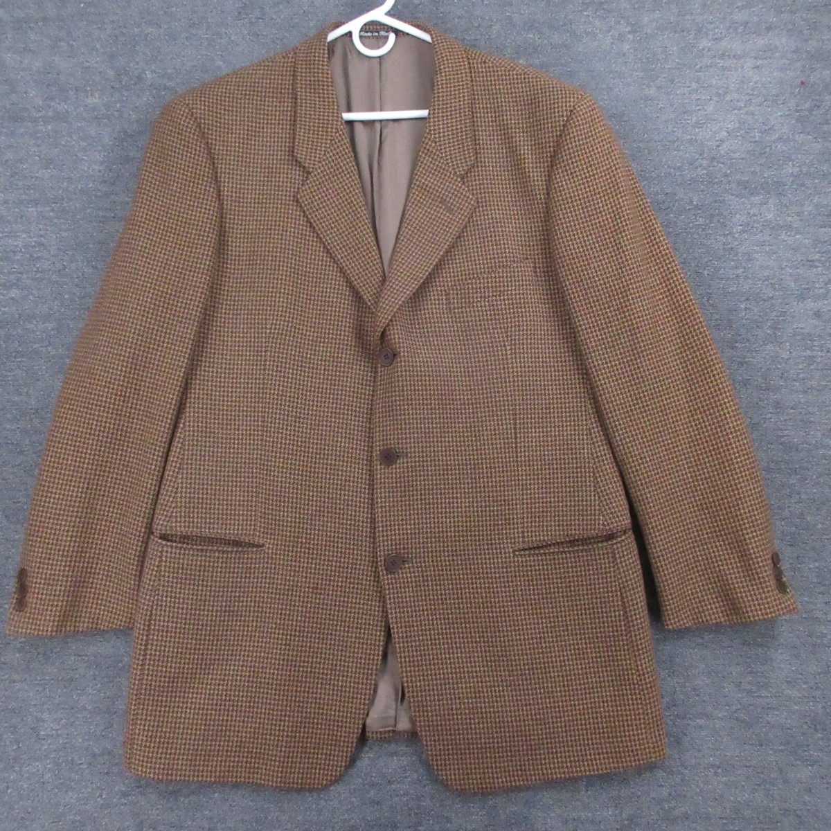 Giorgio Armani Sport Coat Mens 44 Long Brown Houndstooth Cashmere