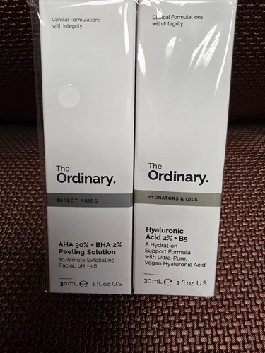 The Ordinary AHA 30% + BHA 2% Peeling Solution & Hyaluronic Acid 2% + B5 Combo