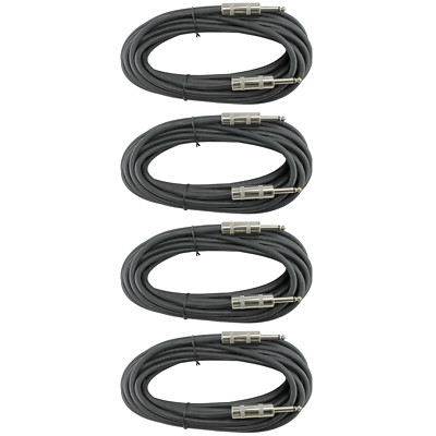 4 pack lot 25' ft foot pro audio 16 ga PA DJ speaker cables cords 100 foot ft
