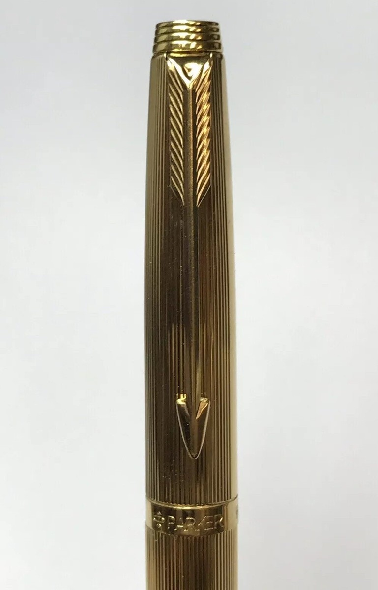Vintage Parker Godron 750 18k F NIB Fountain Pen Made In France PP